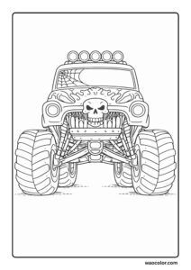 grave digger monster jam monster truck coloring pages