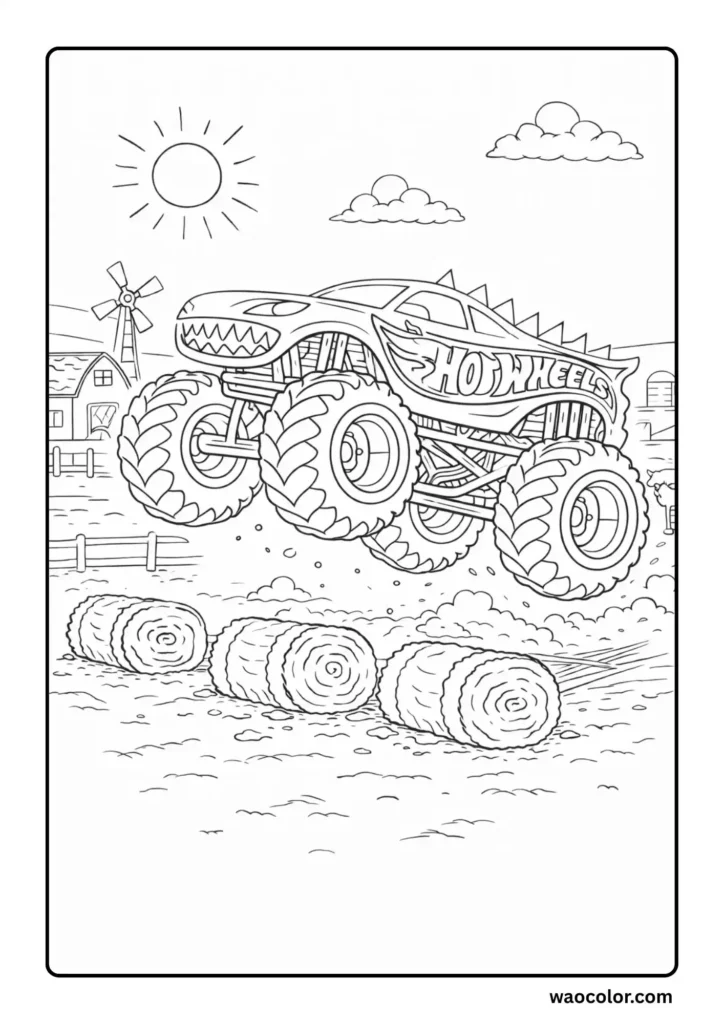 megalodon shark monster truck coloring pages