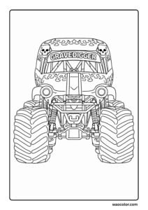 monster truck grave digger coloring pages​