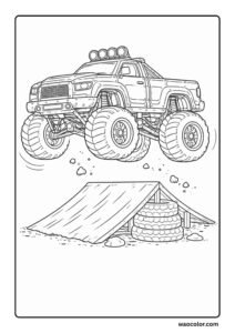 printable monster truck coloring pages​