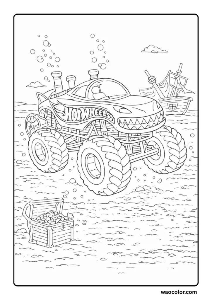 shark monster truck coloring pages