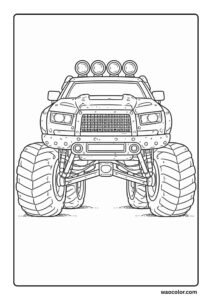 simple monster truck printable coloring page