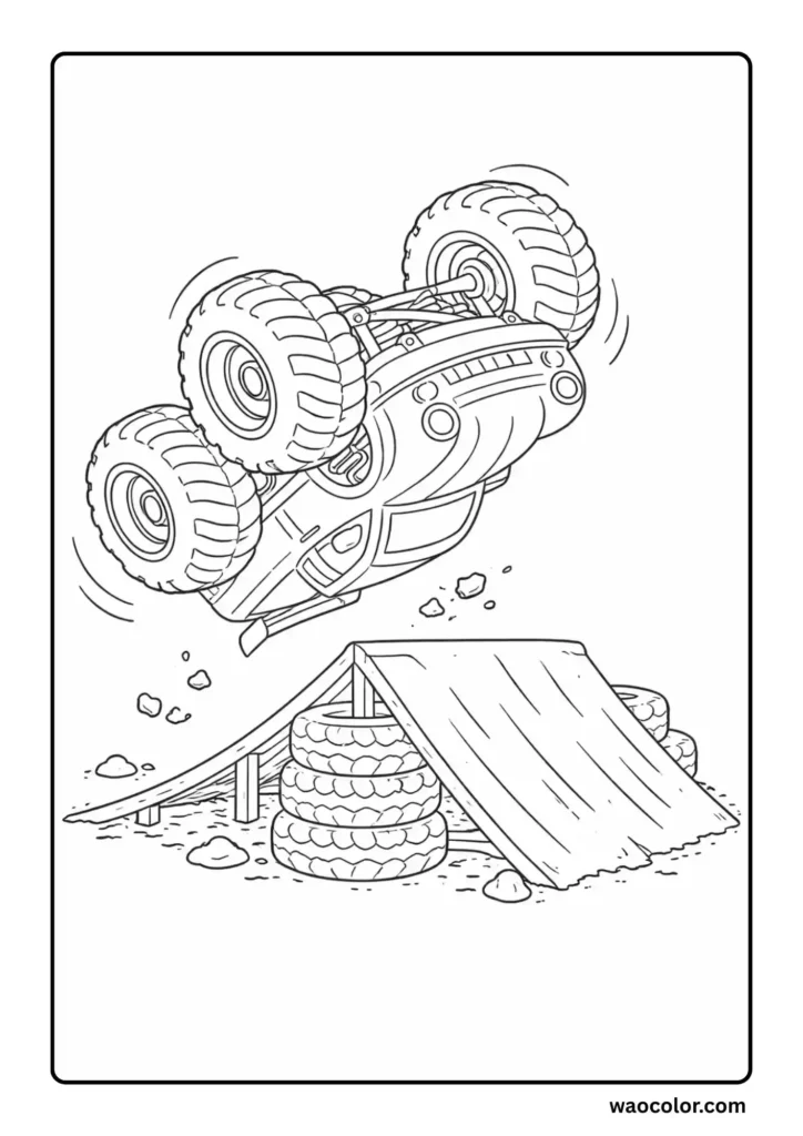 vintage monster truck coloring page