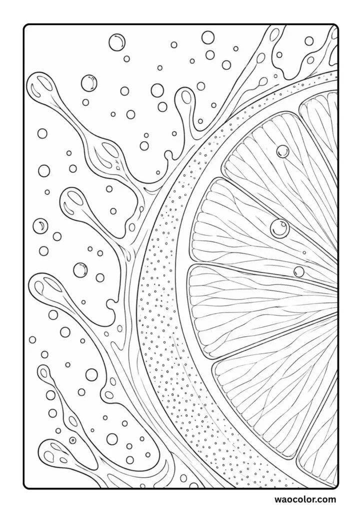 Artistic Lemon Coloring Page pdf for Adults