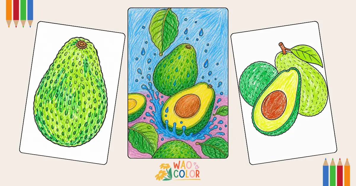 Avocado Coloring Pages