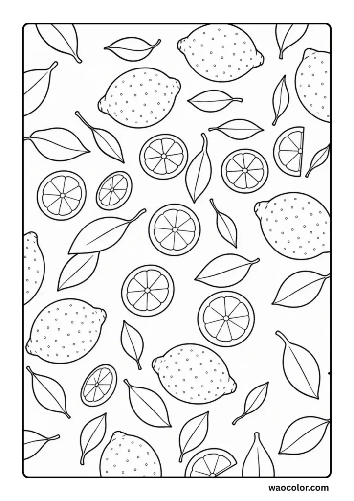Beautiful Lemon Coloring Printables for young Hands