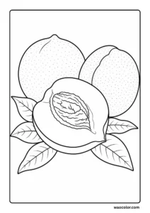 Creative Coloring Pages of Peach for Toddlers