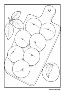 Easy & Fun Peach Printable Sheet to Color for Preschools