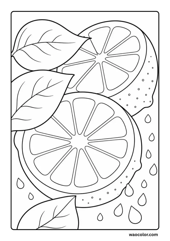 Easy Lemon Themed Coloring Pages for Young Artists