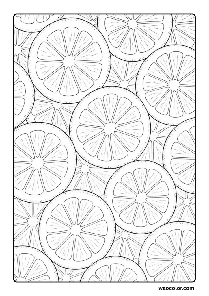 Free lemon Slices Pages to Color for Kids