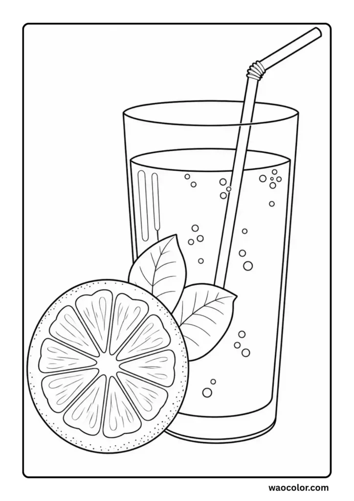 PDF Lemonade Coloring Pages for infants