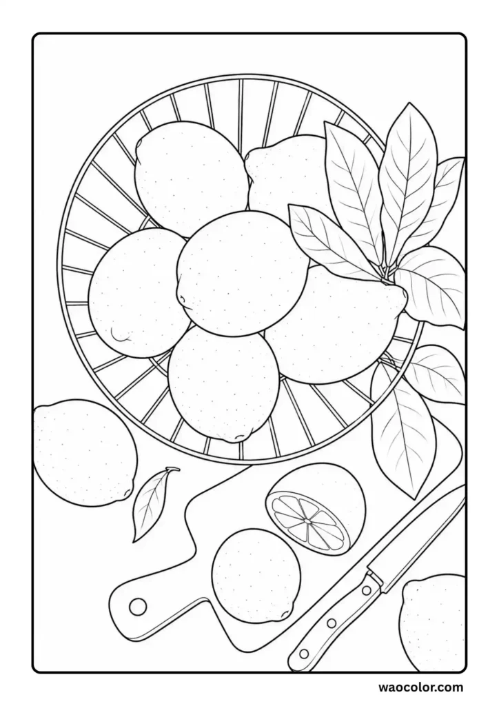 Simple Lemon Coloring Pages for Toddlers